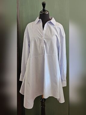 Cupio Striped Button-Front Shirtdress/tunic
